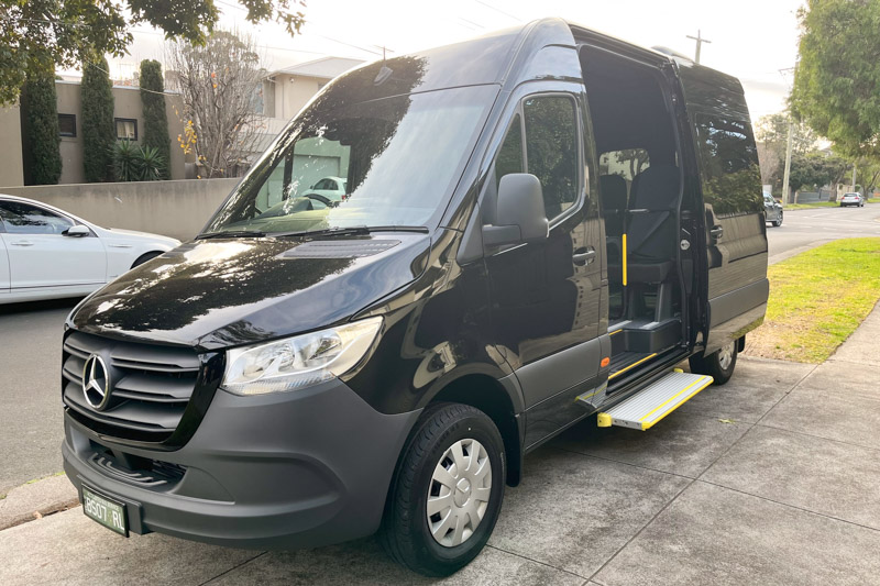 Mercedes Sprinter bus front view