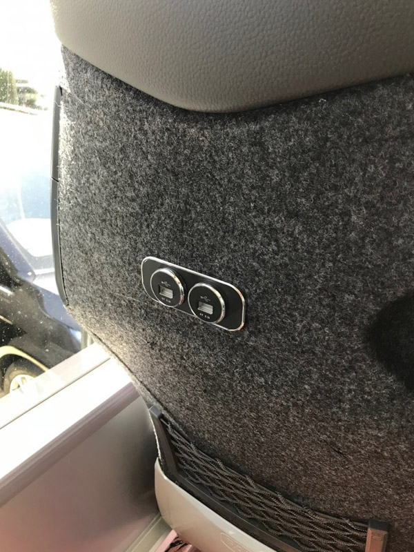 35 seater bus usb ports on seats